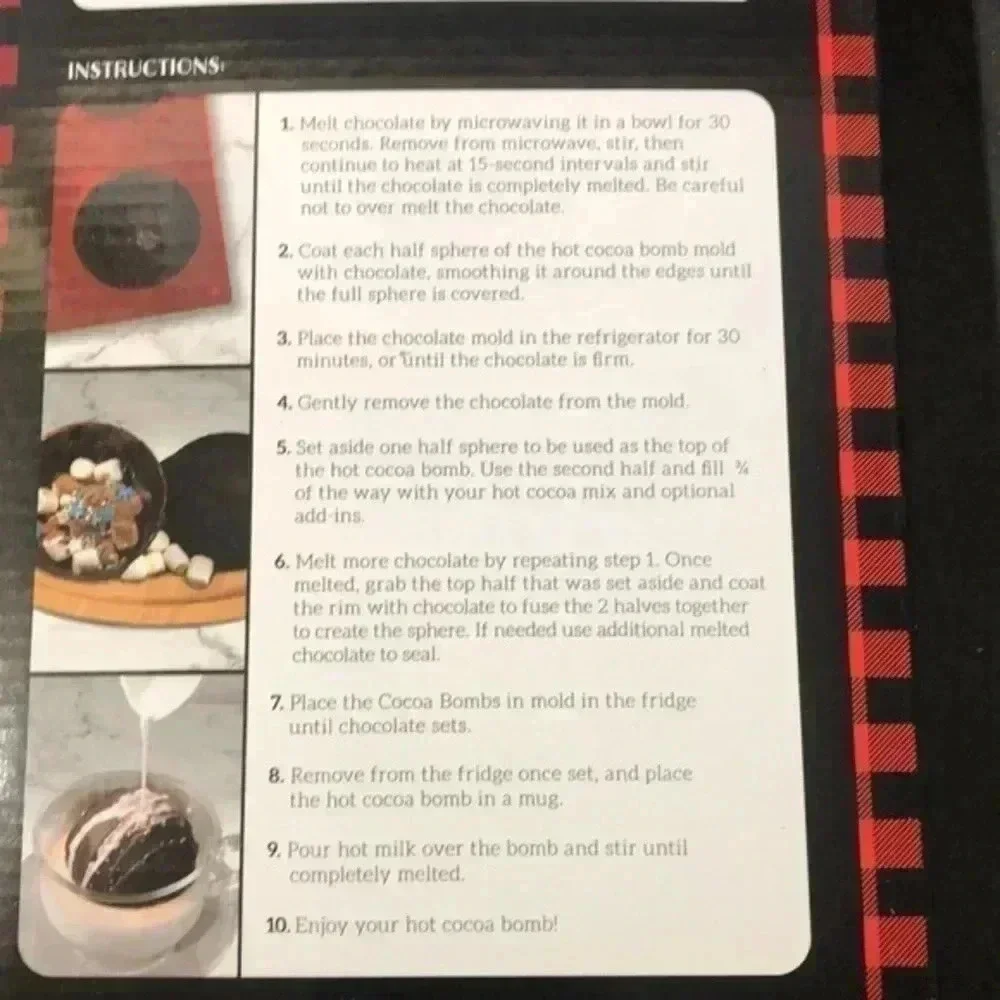 Brand new in box 3 set of‎ silicone hot cocoa bomb molds